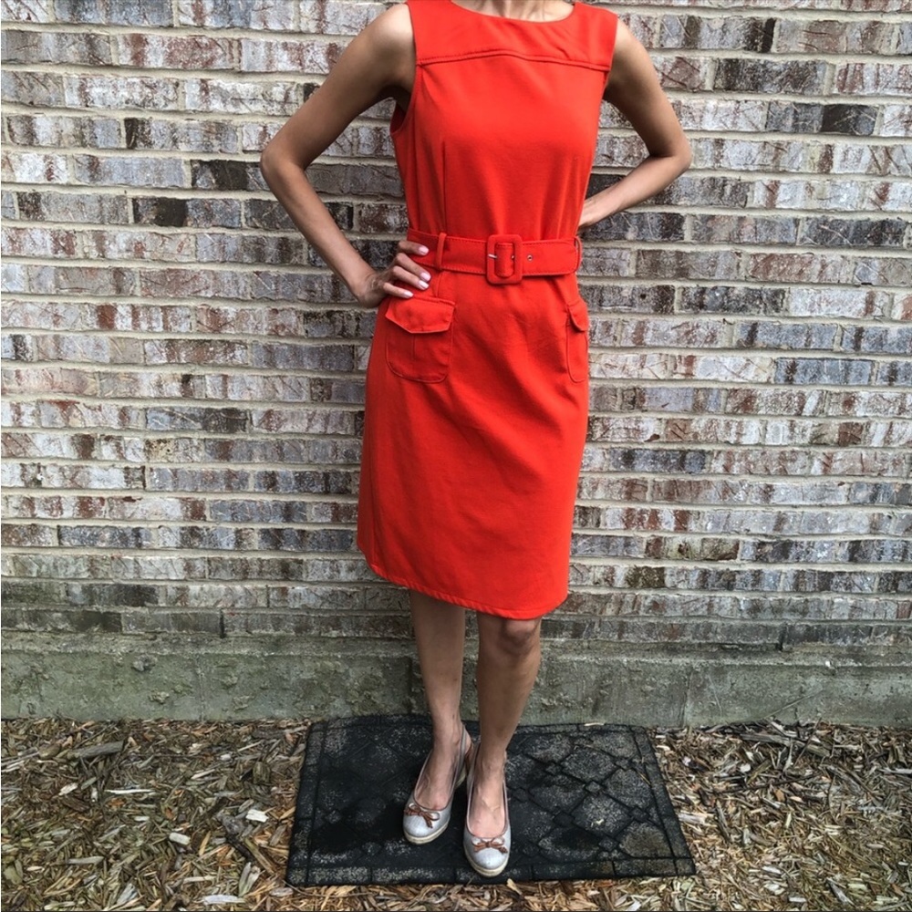 Belted orange dress Womens size 6